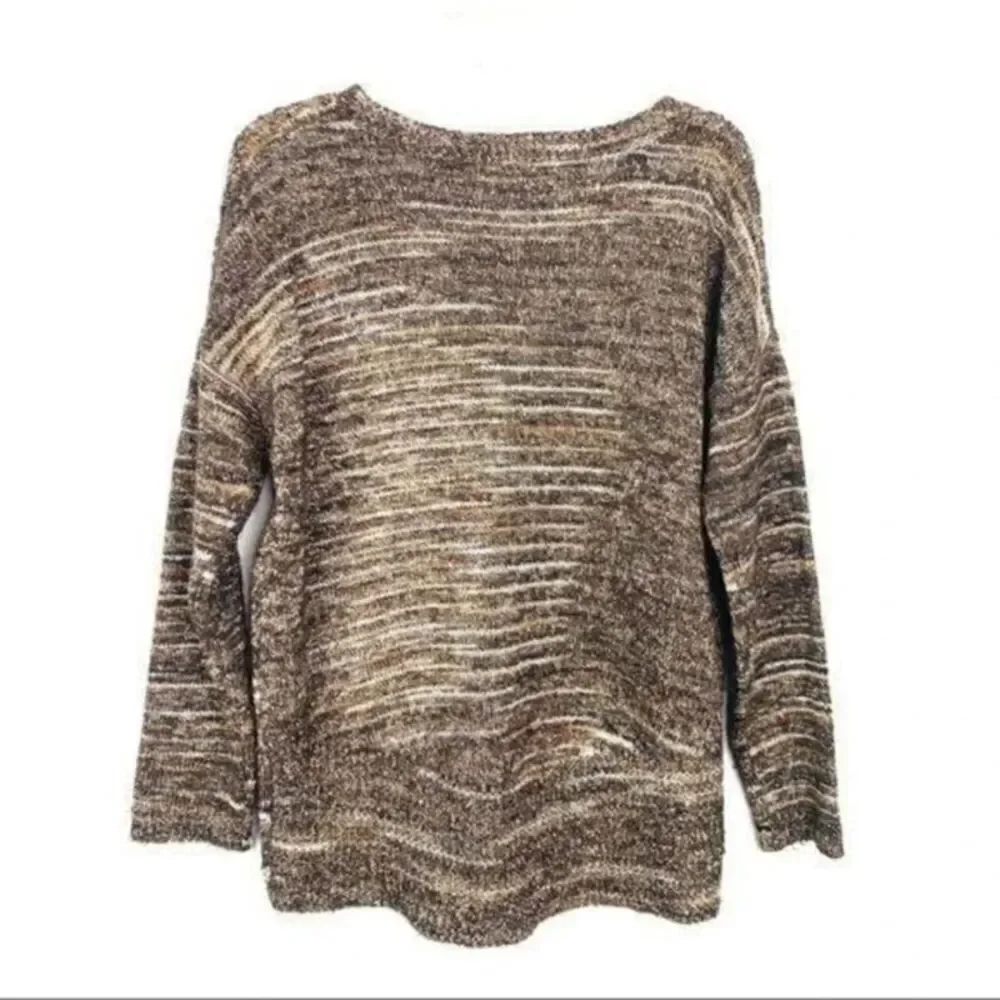 Boho Marled Knit Slouchy Tunic Sweater Earthy Granola Crunchy 89th & Madison M